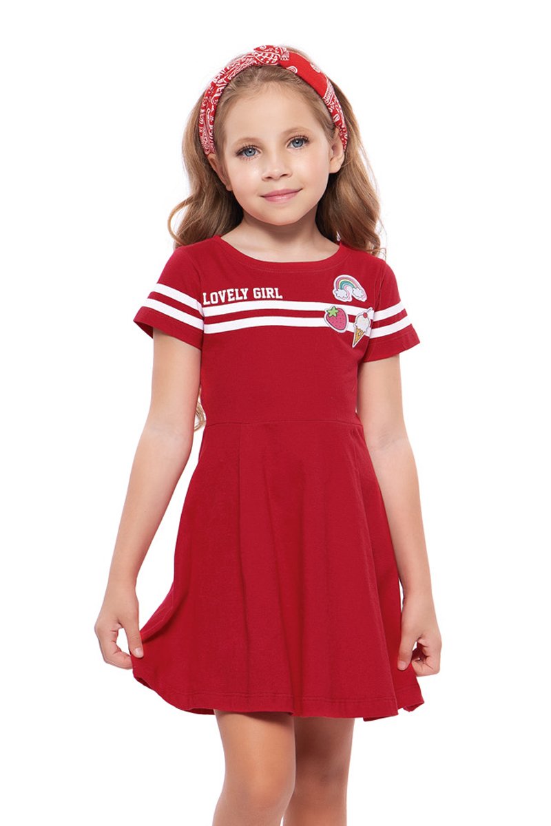 Vestido Infantil Menina Vermelho - Fakini | Revenda Infantil Atacado