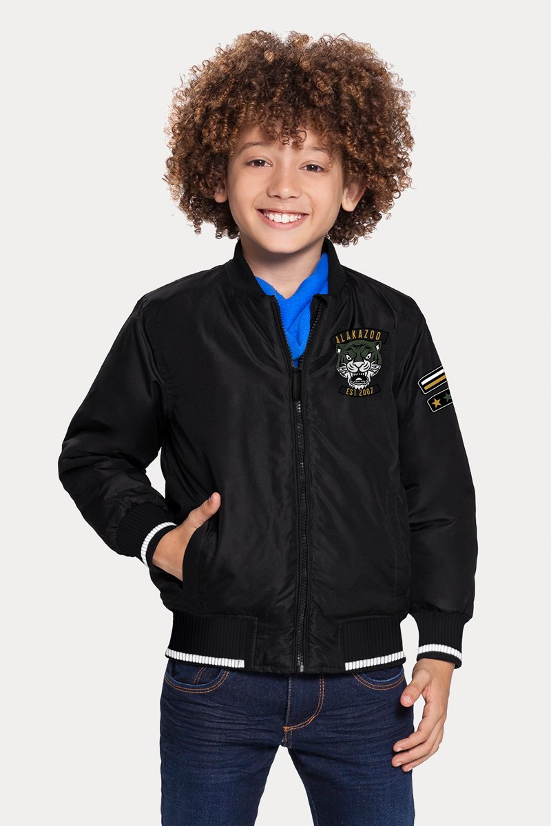 Jaqueta Infantil Menino Tiger Preto Alakazoo Revenda Infantil