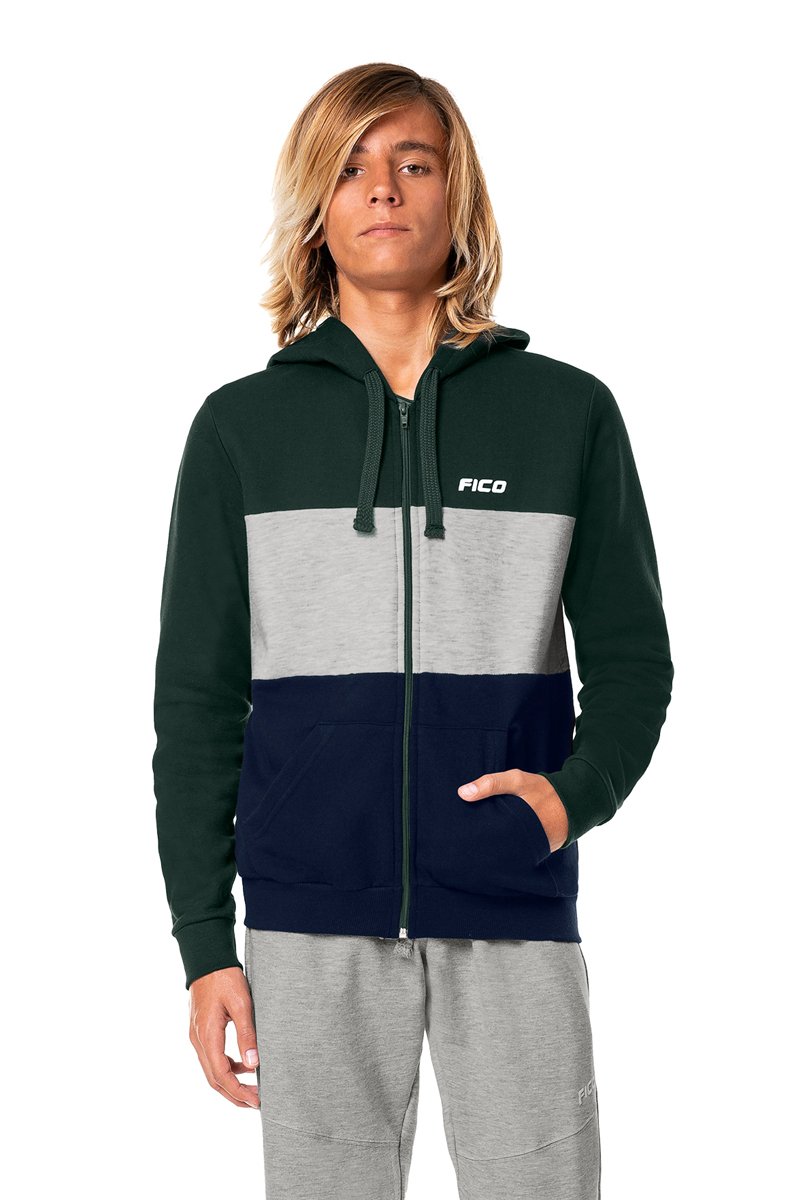 Jaqueta Moletom Juvenil Menino Verde Fico Revenda Infantil Atacado