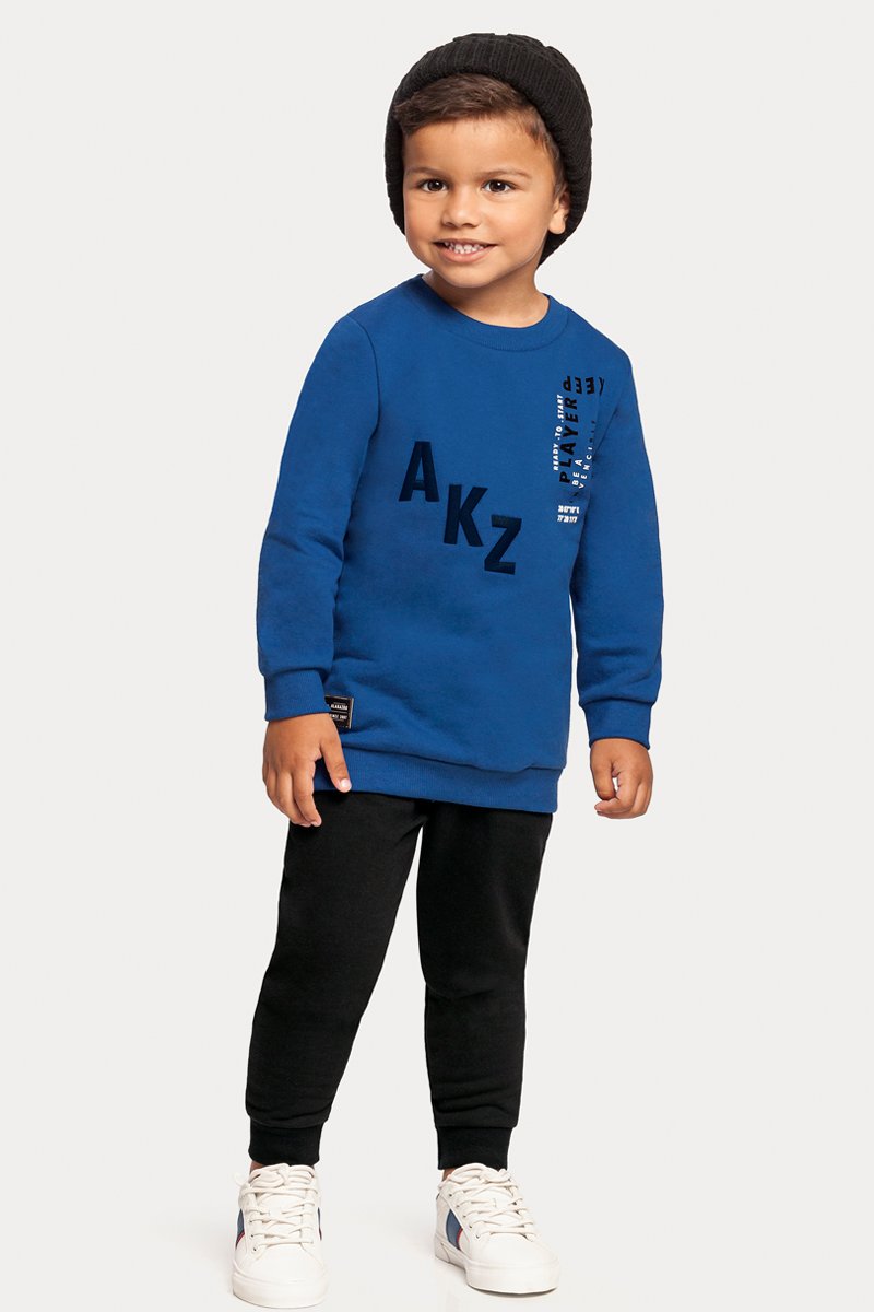 Conjunto Moletom Infantil Menino Player Azul Alakazoo Revenda