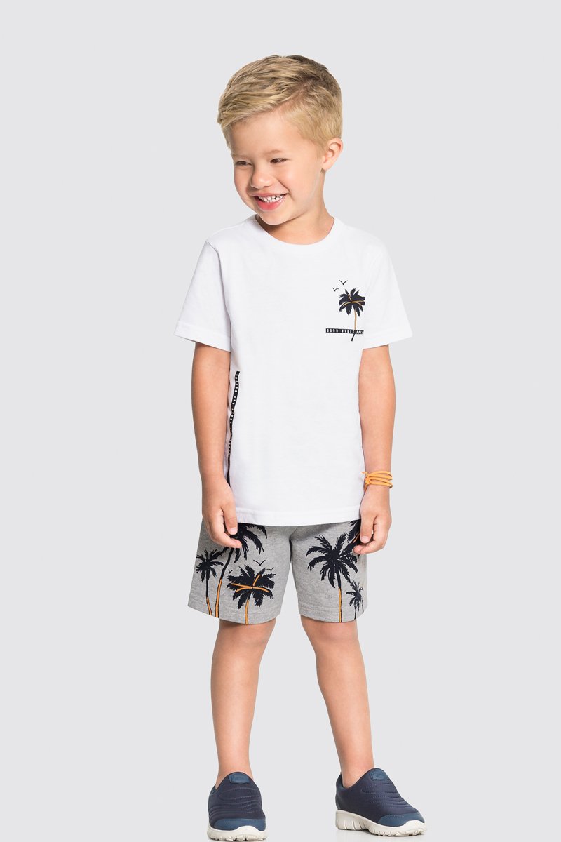 Conjunto Infantil Menino Good Vibes Branco - Alakazoo | Revenda