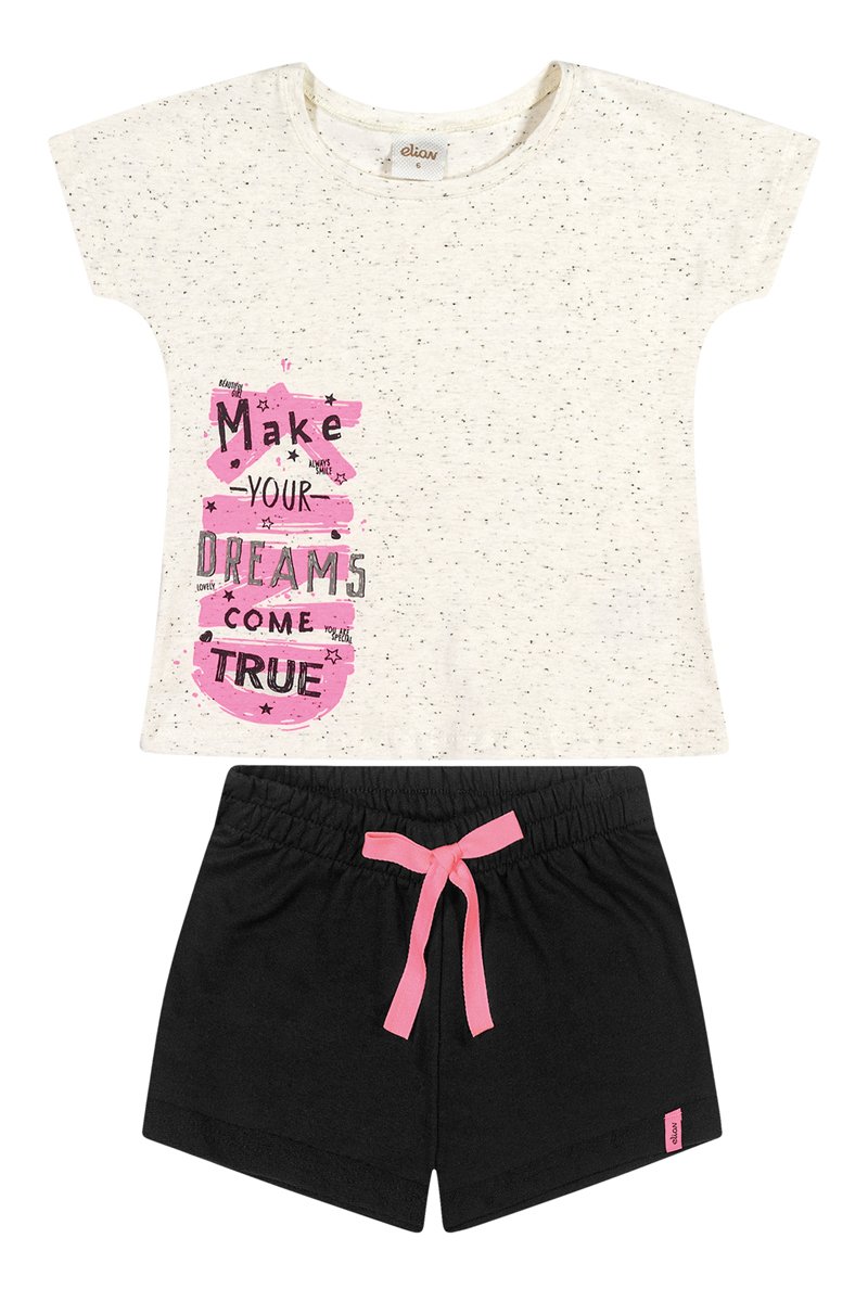 conjunto blusa e short infantil feminino dreams natural elian 251436