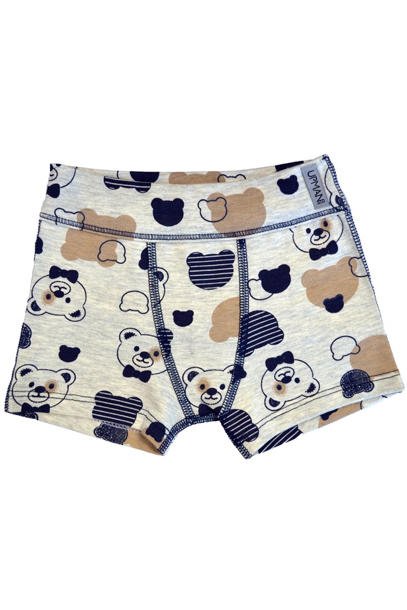 cueca boxer infantil masculina ursinho bege upman mini 367c5