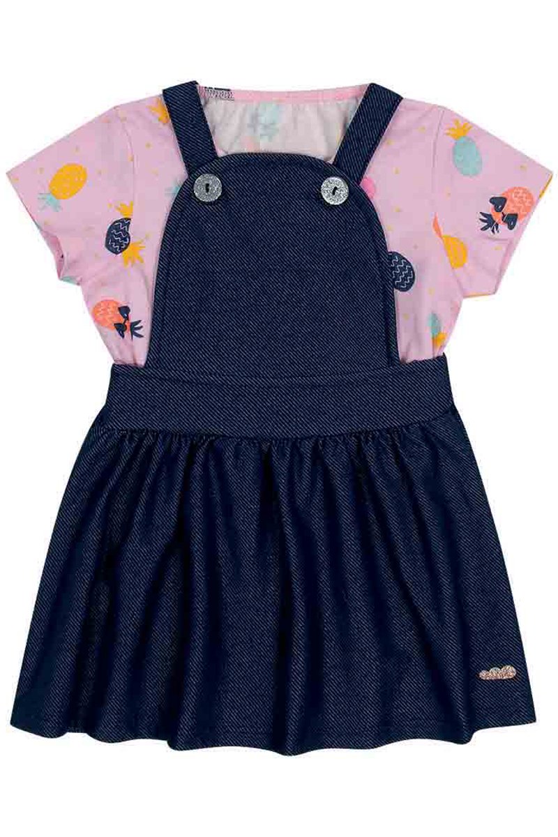 conjunto body e salopete bebe feminino abacaxis lilas marlan 60479 1