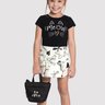 conjunto blusa e short saia infantil feminino meow preto alakazoo 50421 1