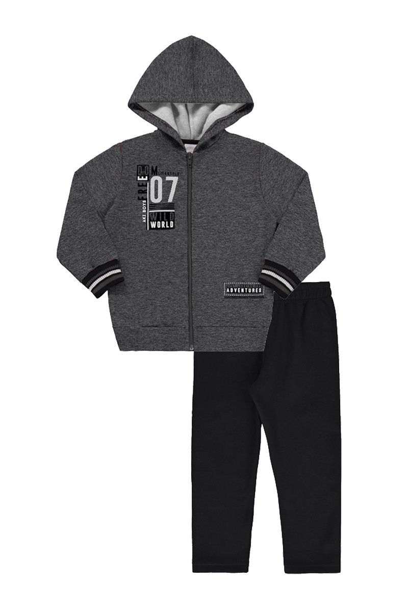 Conjunto Moletom Infantil Menino Adventures Mescla Alakazoo