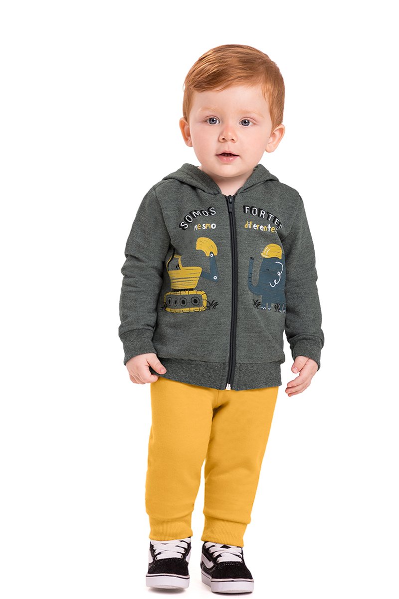 conjunto moletom bebe masculino somos fortes mescla alenice 60010 1