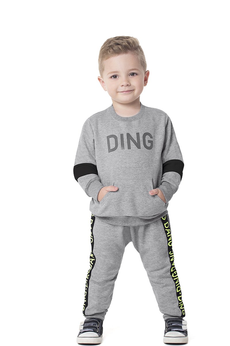 Conjunto Moletom Infantil Menino Mescla Ding Dang