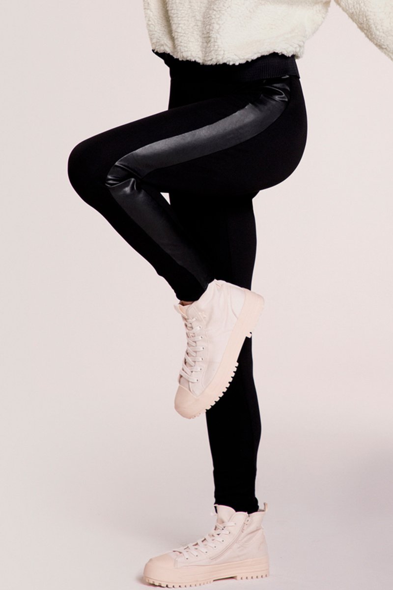 Calça Legging Malha Diagonal Venecia Menina Preto Lunender Hits