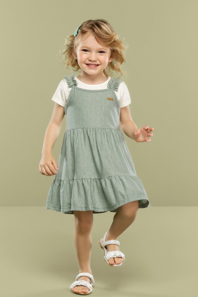 Vestido Conjunto Infantil Outono Inverno Conjunto Vestido E Blusa