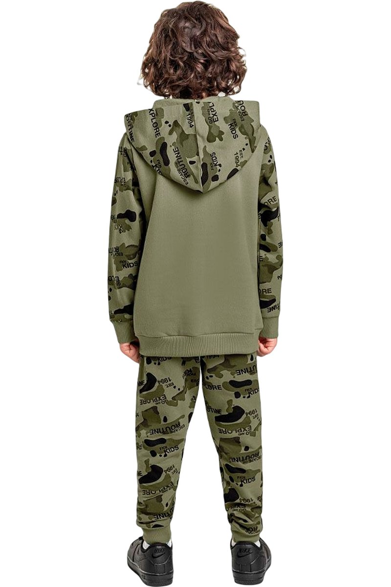 Conjunto Jaqueta Moletom Infantil Menino Wild Life Verde Fakini