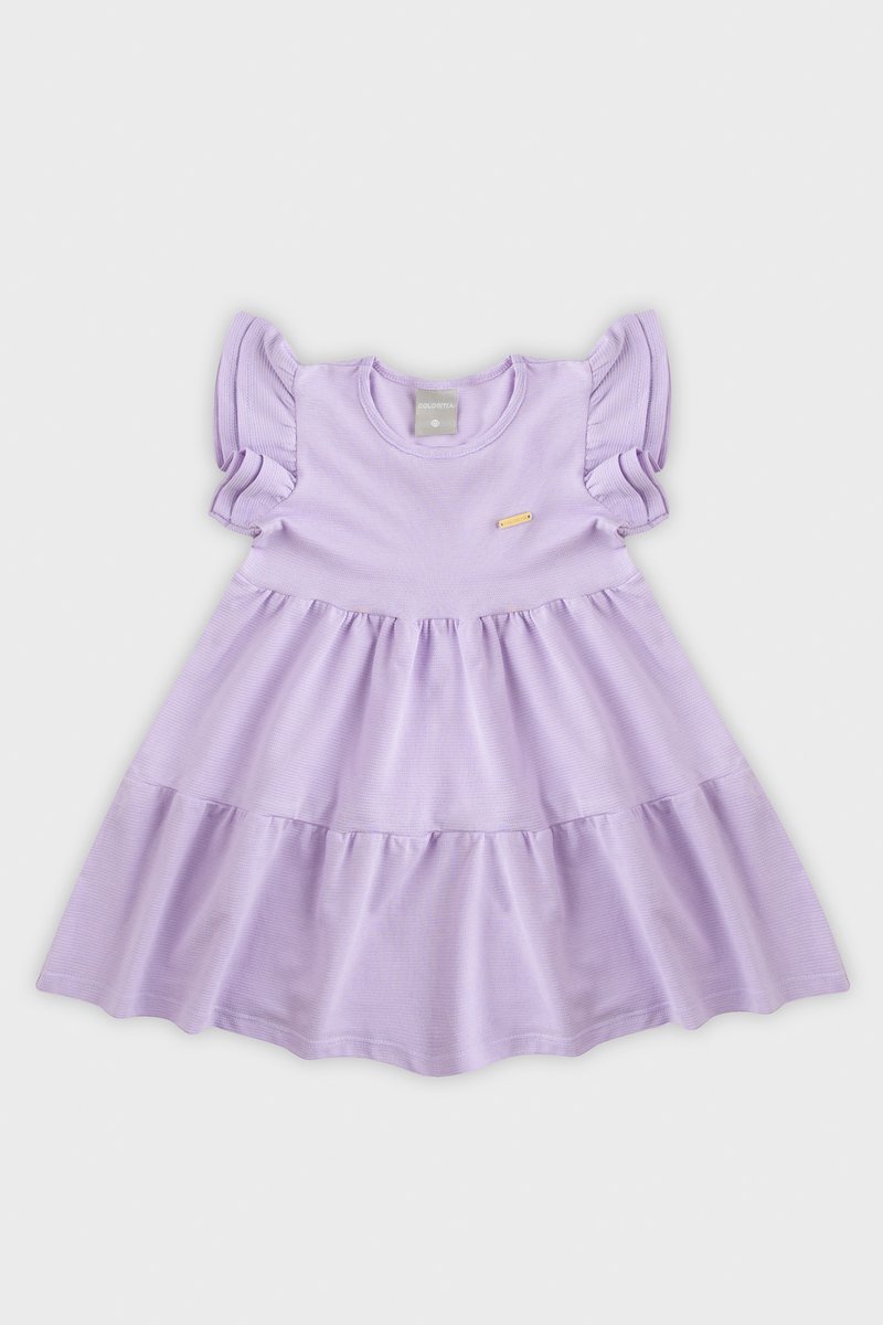 Vestido Colorittá Infantil em Malha Texturizada Lilás