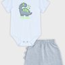 01 conjunto bebe menino boca grande dino