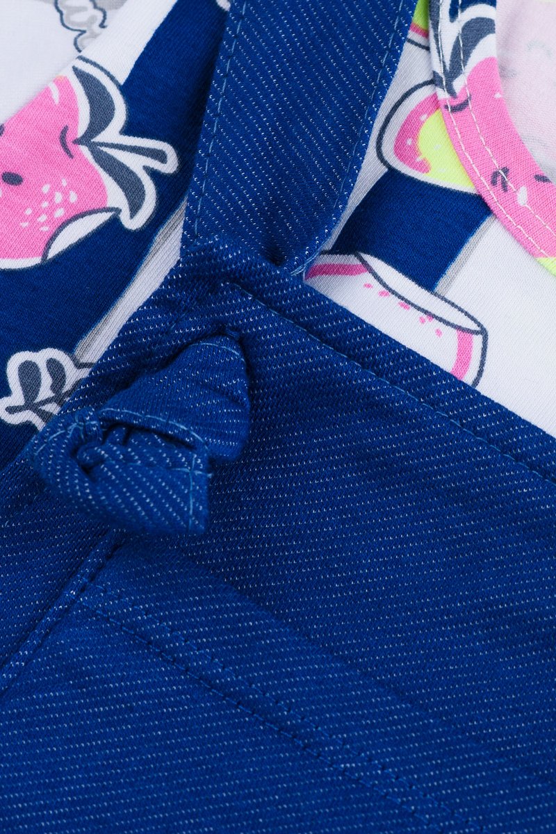 03 conjunto infantil menina boca grande frutas