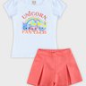 02 conjunto infantil menina boca grande unicorn