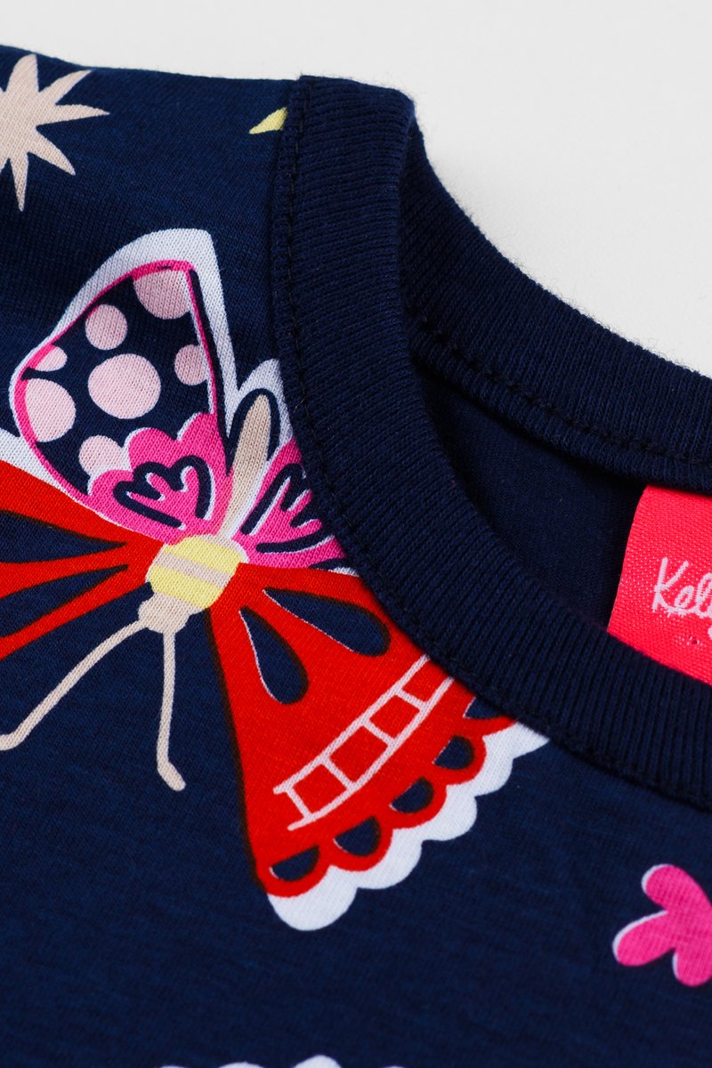 02 vestido infantil kely kety borboletas marinho