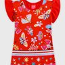 01 vestido infantil kely kety borboletas vermelho