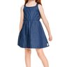 05 vestido infantil kely kety tecido chambray marinho