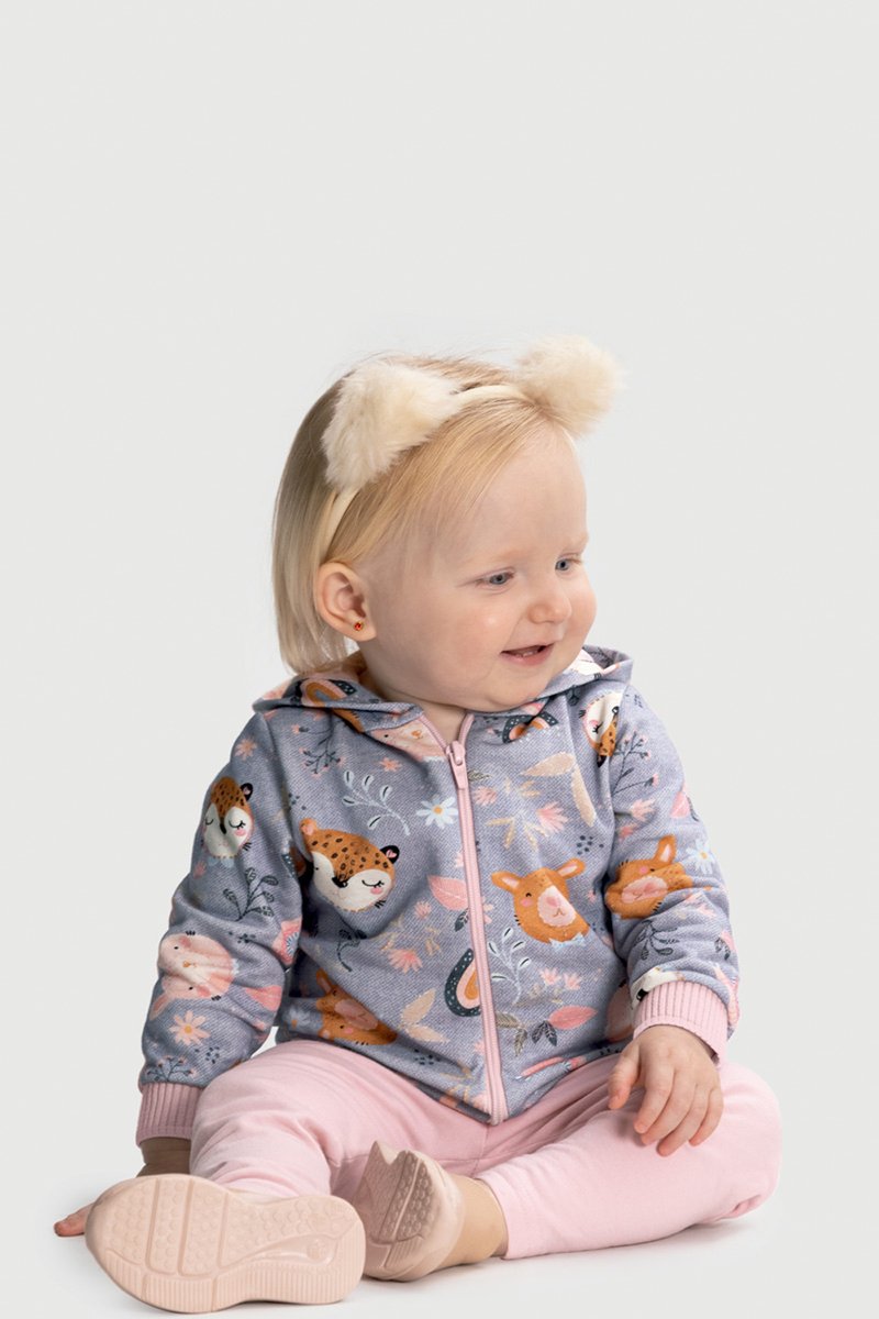 Conjunto Jaqueta Moletom Bebê Menina Alakazoo