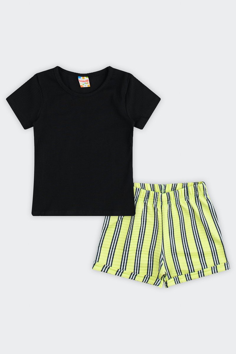 01 conjunto blusa ribana infantil menina brandili