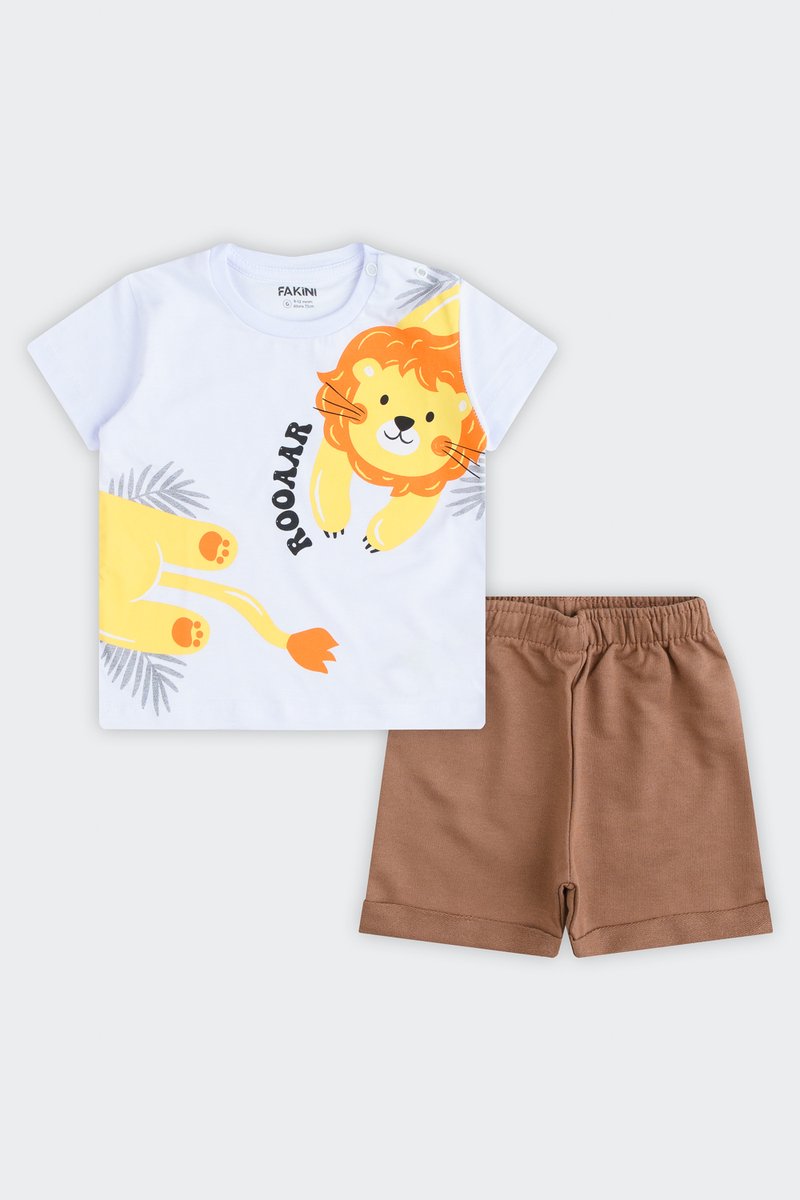 01 conjunto bebe menino leaozinho fakini