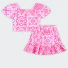 01 conjunto infantil menina em cotton estampado fakini