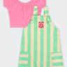 01 conjunto blusa e salopete infantil menina fakini