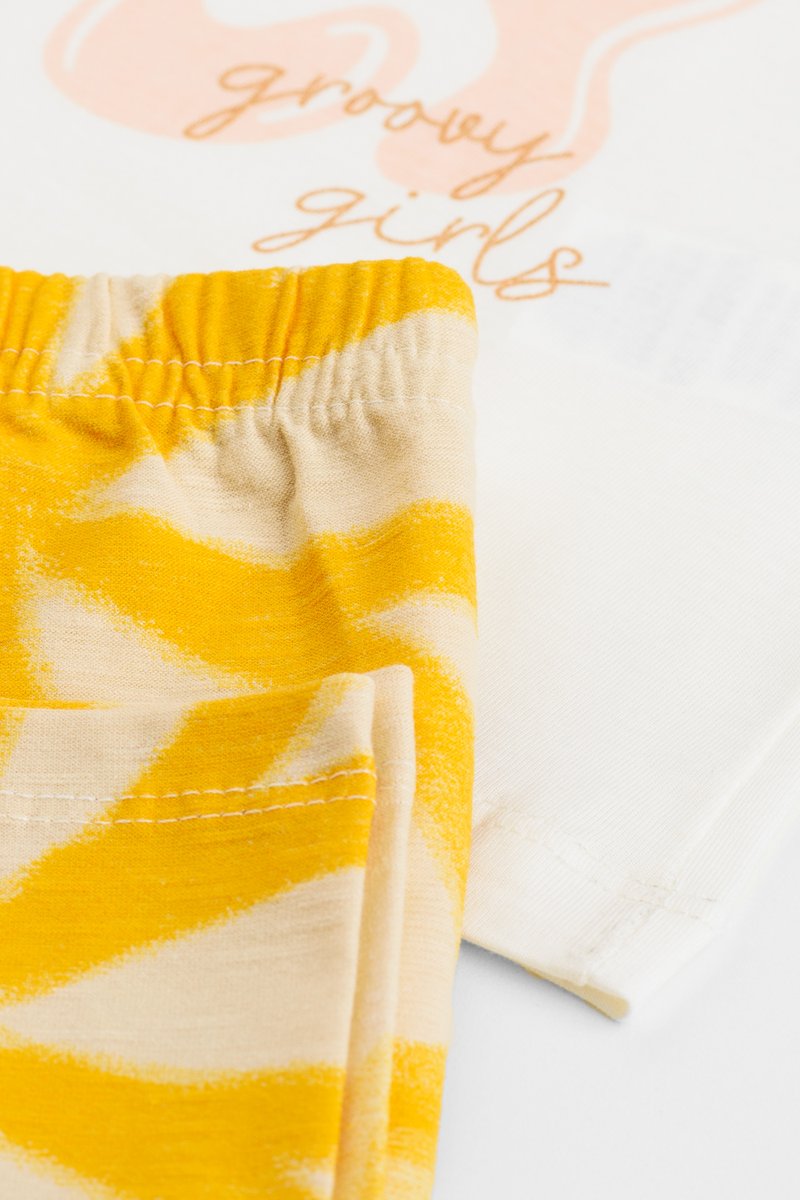 03 conjunto blusa e calca capri infantil menina fakini