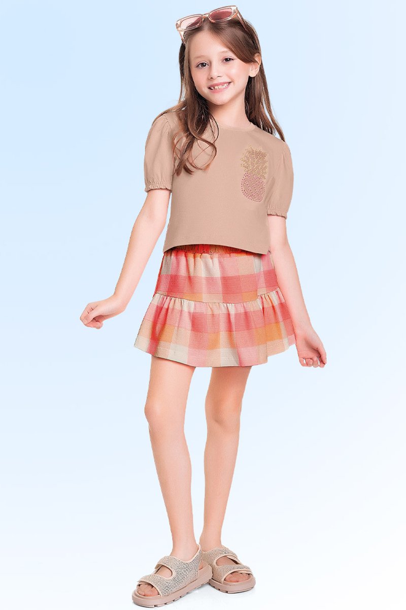 04 conjunto infantil menina pineapple fakini