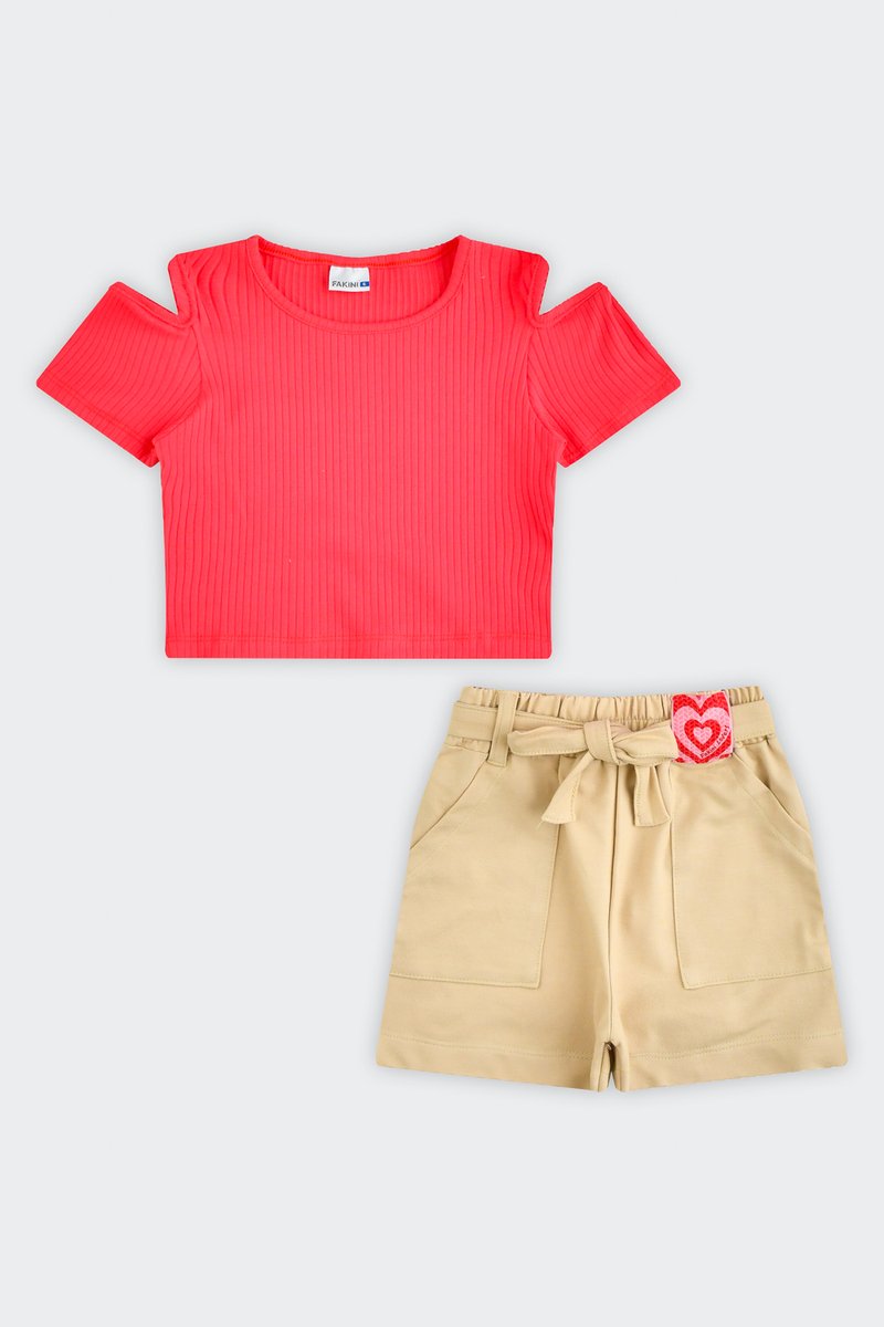 02 conjunto infantil menina blusa ribana fakini
