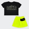07 conjunto blusa e short saia infantil menina fakini