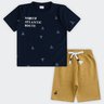 02 conjunto infantil menino camiseta malha flame fakini