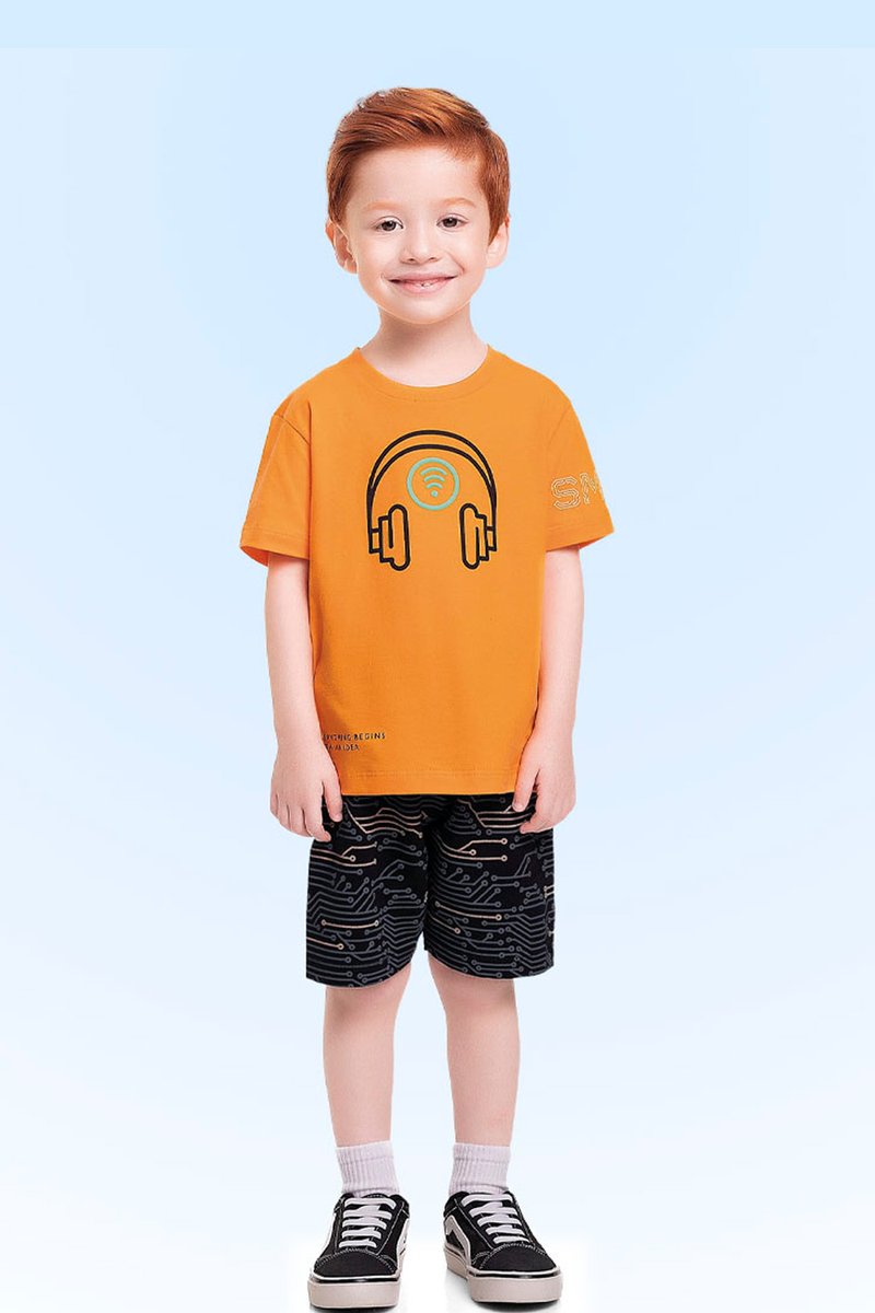 01 conjunto infantil menino technology fakini