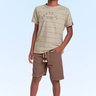 01 conjunto infantil menino bermuda sarja fakini