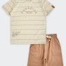 02 conjunto infantil menino bermuda sarja fakini