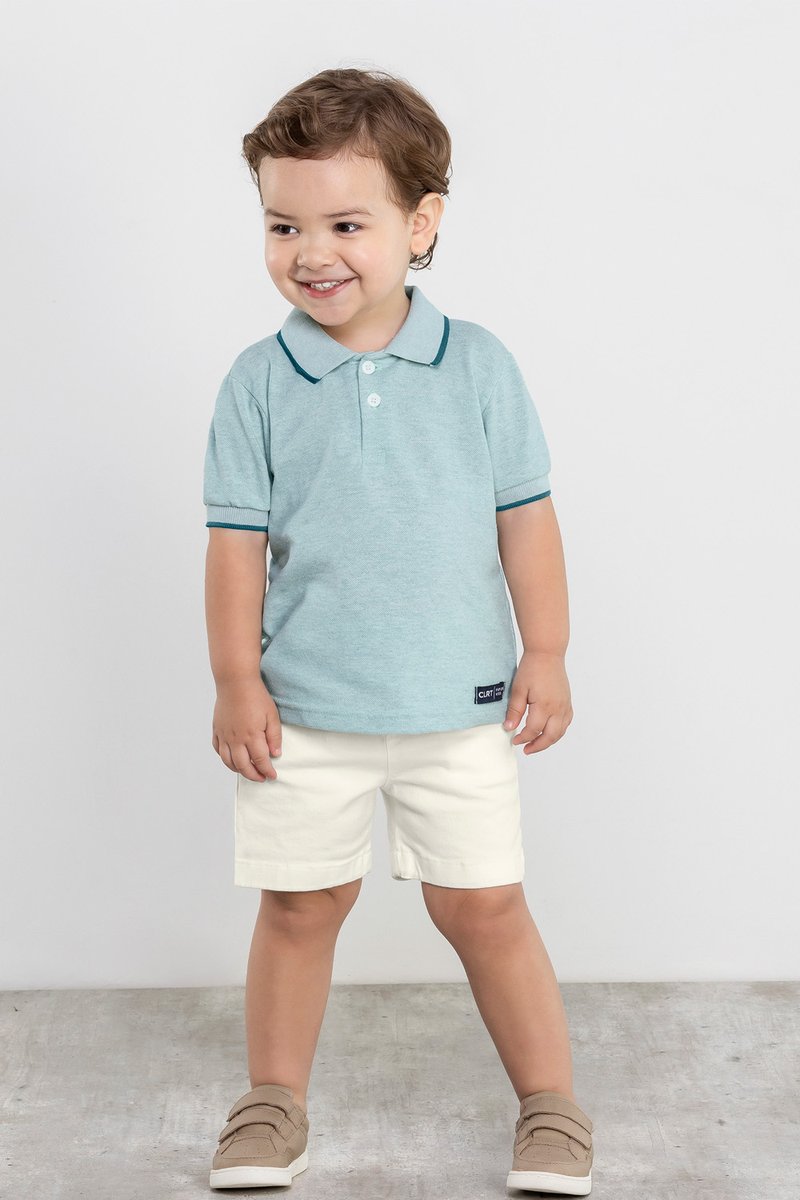 04 conjunto polo piquet infantil menino coloritta