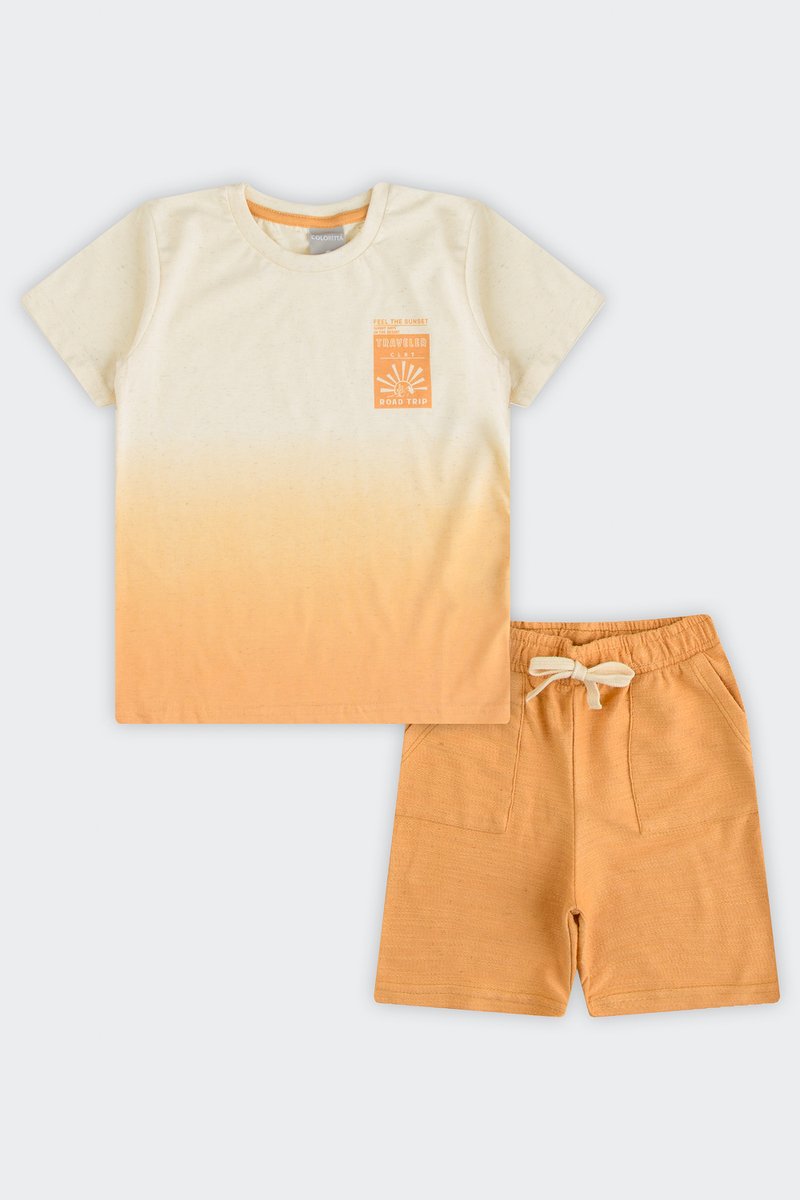 01 conjunto infantil menino algodao linho coloritta
