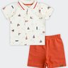 01 conjunto camisa polo bebe menino elian