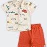 01 conjunto camisa e bermuda bebe menino elian