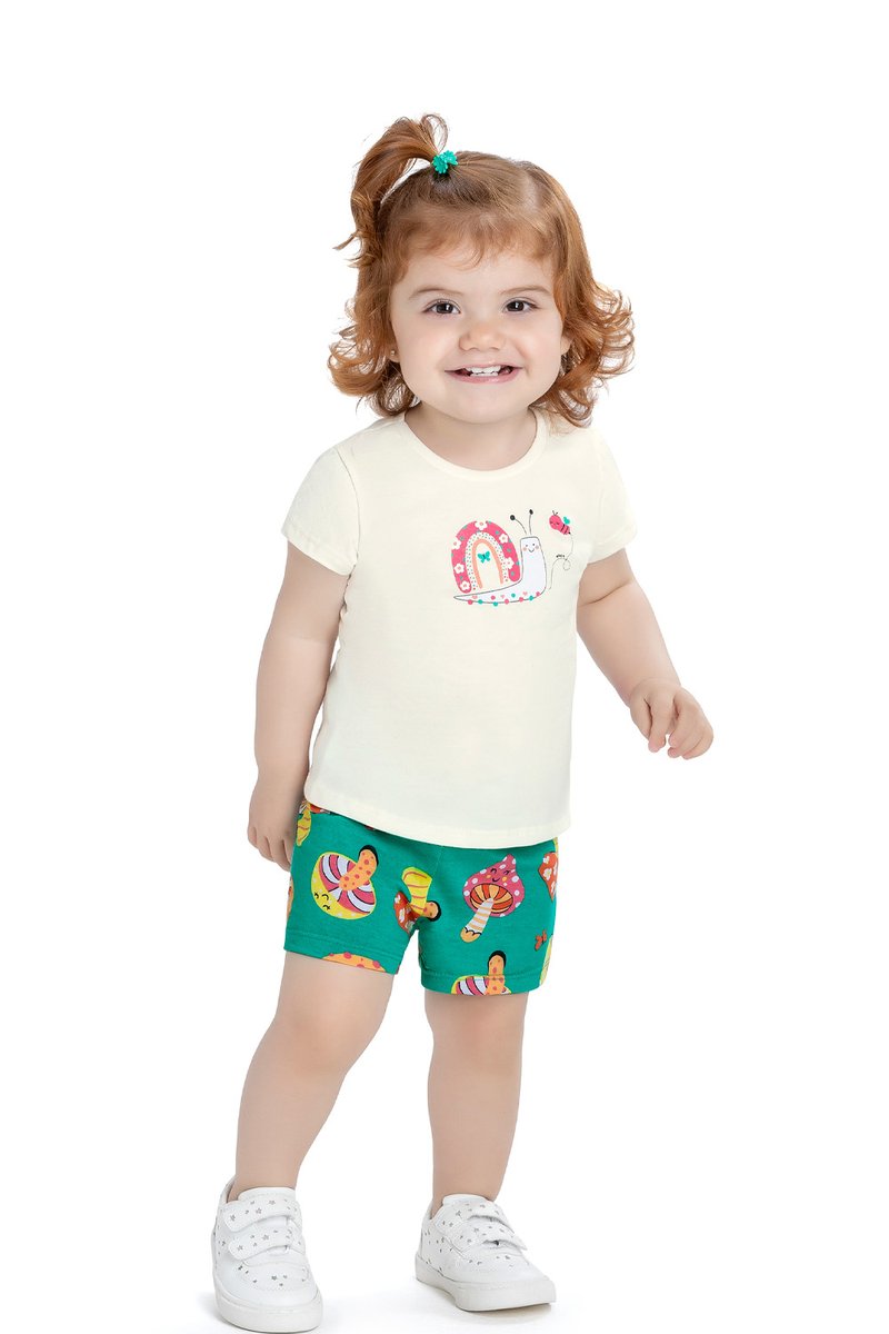 04 conjunto bebe menina meia malha cogumelos elian