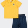 01 conjunto infantil menino polo e bermuda jeans elian