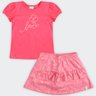 01 conjunto infantil menina blusa e saia elian