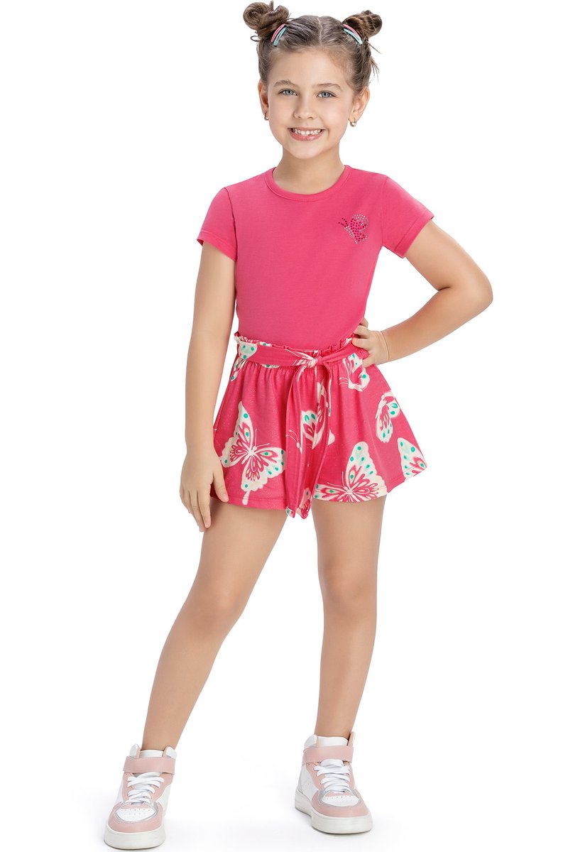 04 conjunto meia malha borboletas infantil menina elian
