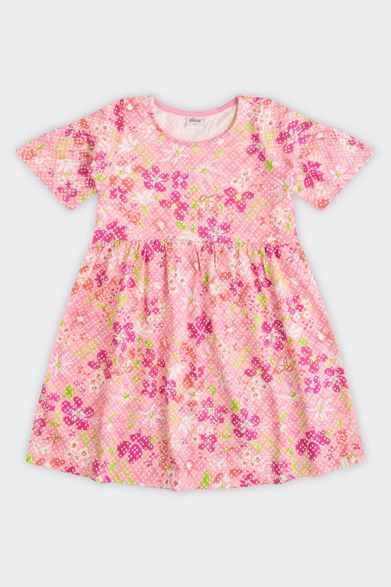 01 vestido infantil menina meia malha flores elian