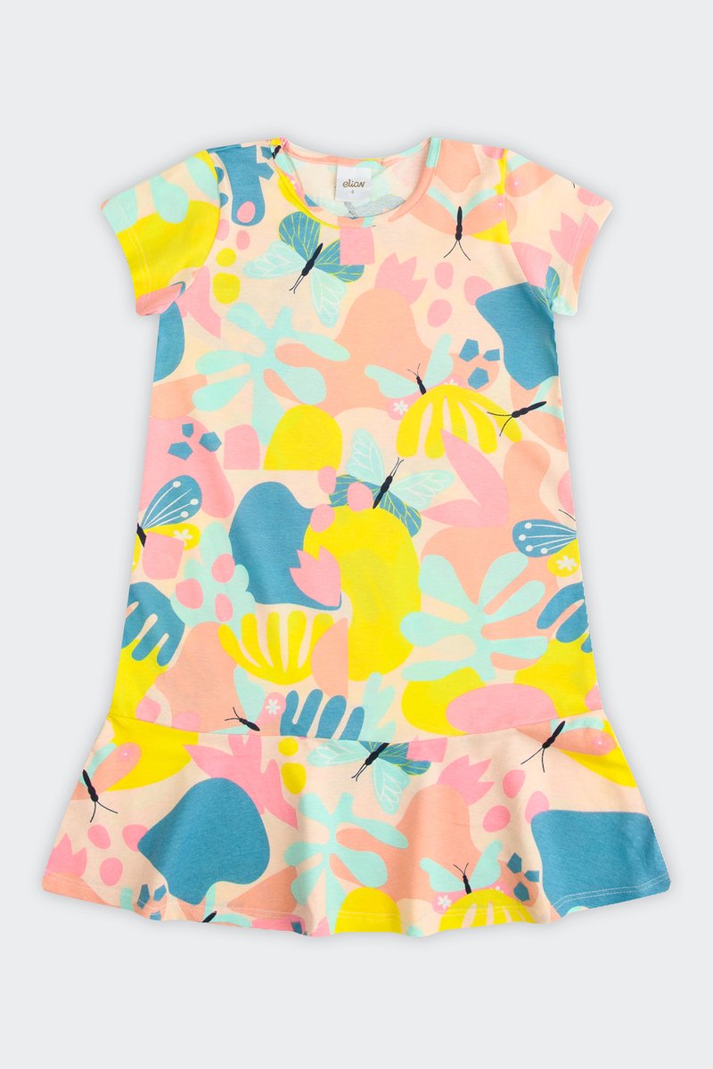01 vestido infantil menina estampado elian