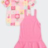 03 conjunto infantil menina blusa e vestido elian