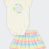 02 conjunto infantil menina body e saia marlan