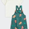 02 conjunto bebe menino camiseta e jardineira marlan