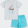 02 conjunto bebe menino camiseta e bermuda marlan