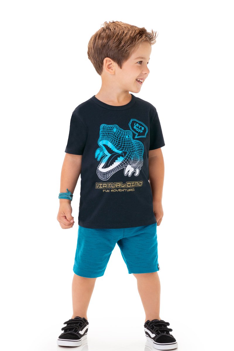 01 conjunto infantil menino virtual dino marlan